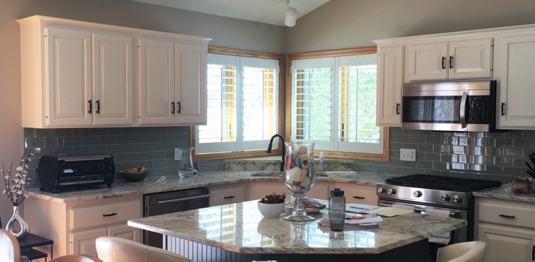 New York kitchen with shutters and appliances